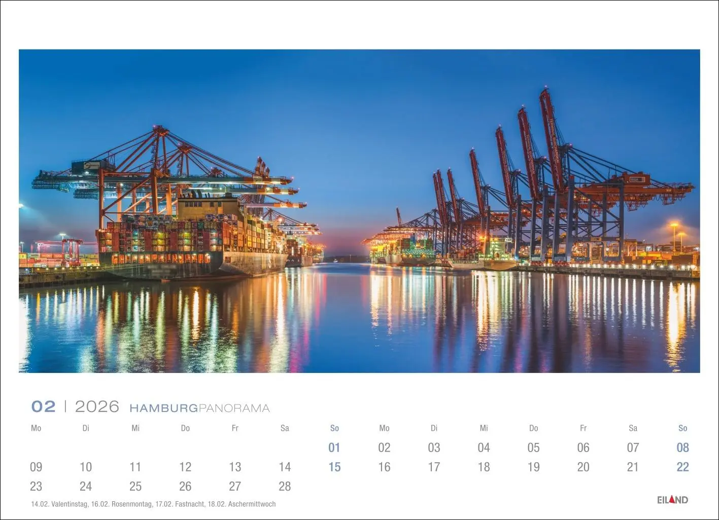 Bild: 9783964023858 | Hamburg Panorama Postkartenkalender 2026 | Eiland | Kalender | 13 S.