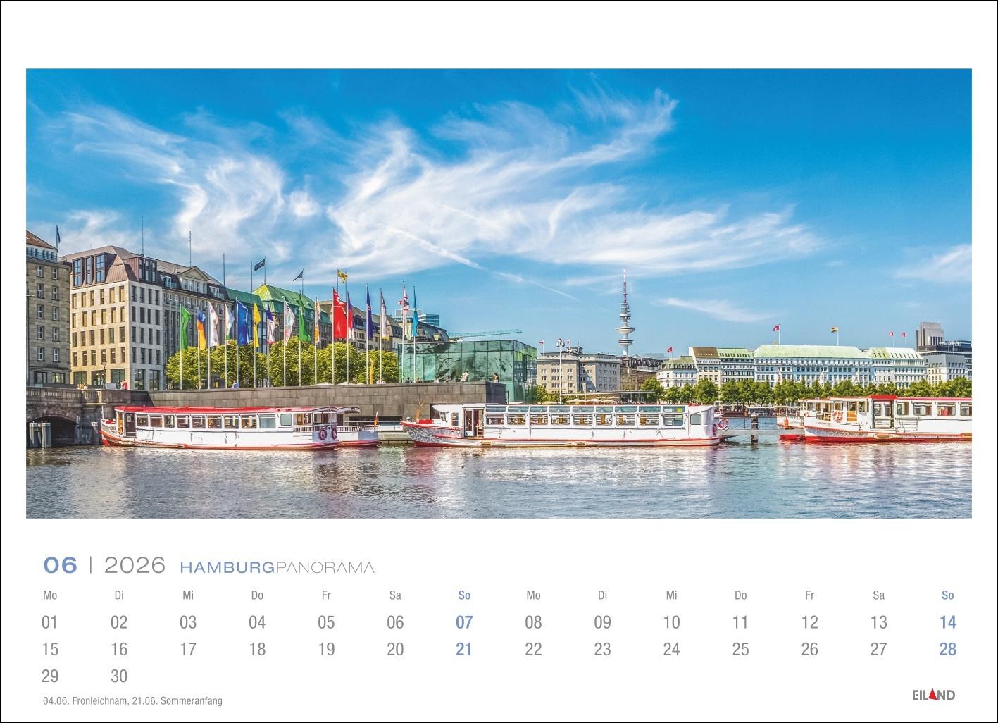 Bild: 9783964023858 | Hamburg Panorama Postkartenkalender 2026 | Eiland | Kalender | 13 S.