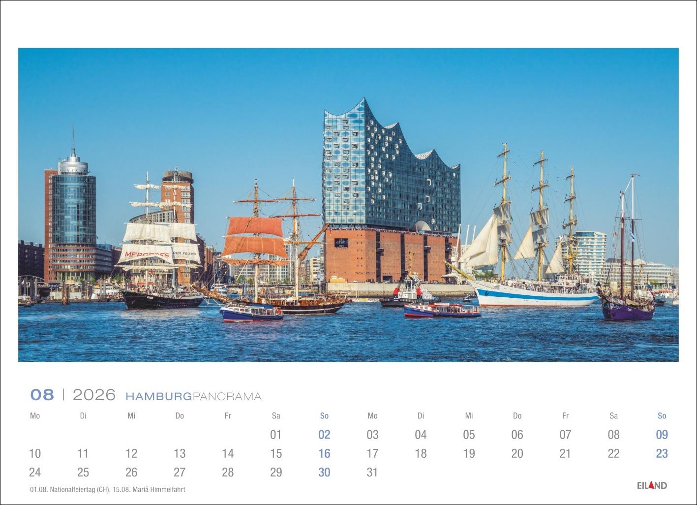 Bild: 9783964023858 | Hamburg Panorama Postkartenkalender 2026 | Eiland | Kalender | 13 S.