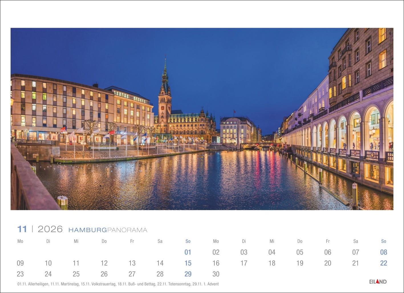 Bild: 9783964023858 | Hamburg Panorama Postkartenkalender 2026 | Eiland | Kalender | 13 S.