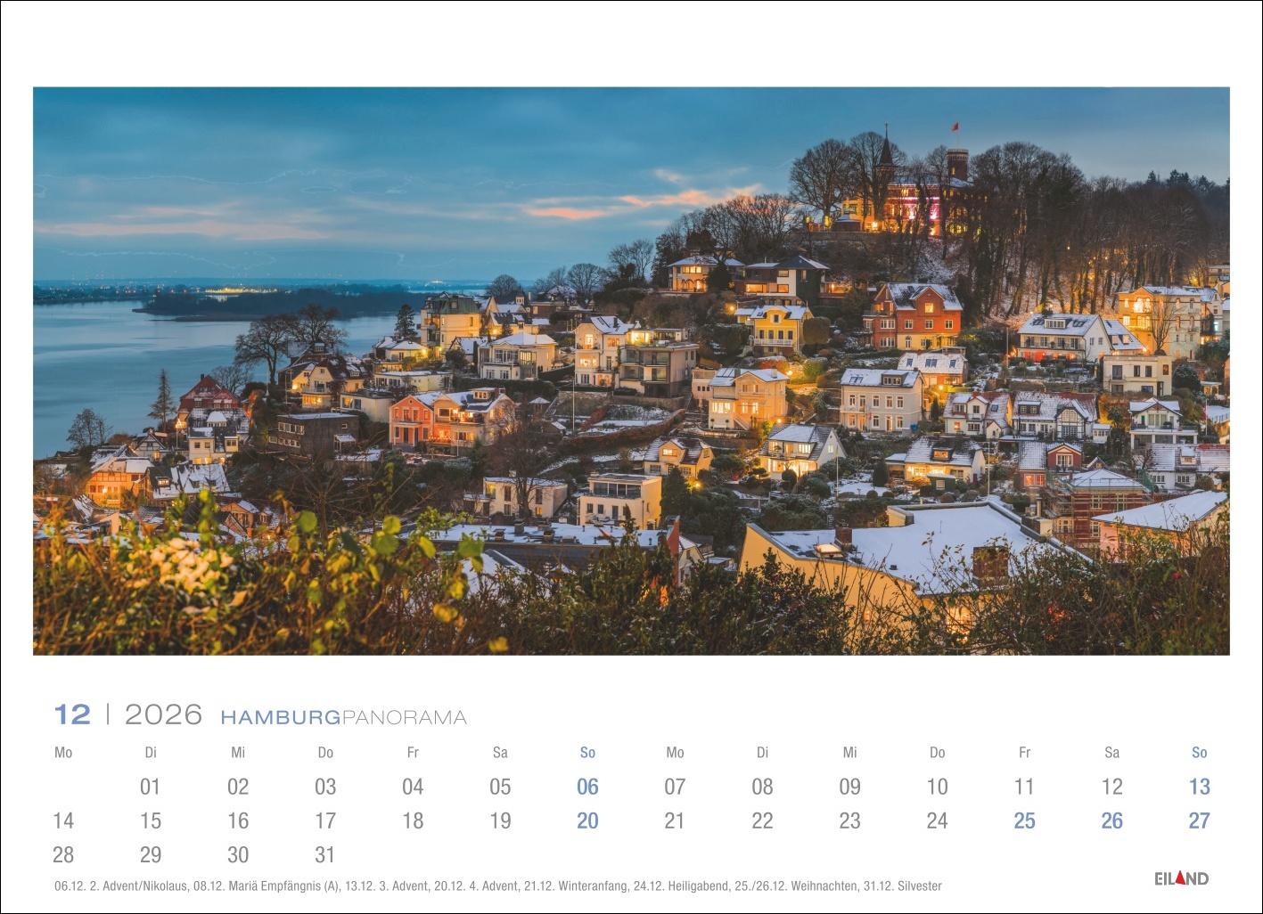 Bild: 9783964023858 | Hamburg Panorama Postkartenkalender 2026 | Eiland | Kalender | 13 S.