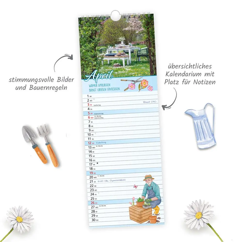 Bild: 9783988023858 | Trötsch Maxi-Streifenkalender Großvaters Gartenplaner 2026 | KG | 2026