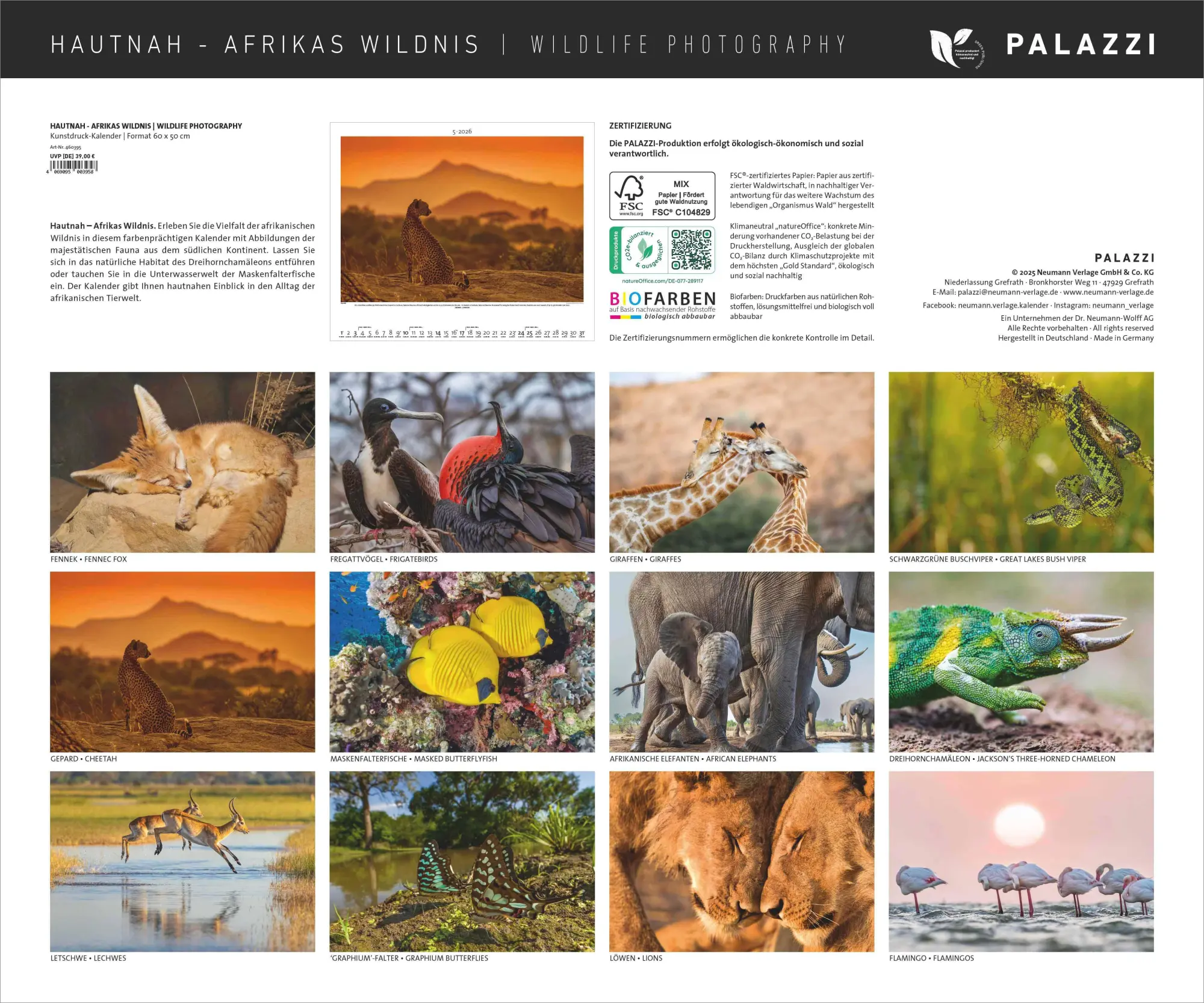Bild: 4069095003958 | Hautnah - Afrikas Wildnis 2026 - Bild-Kalender - Poster-Kalender -...