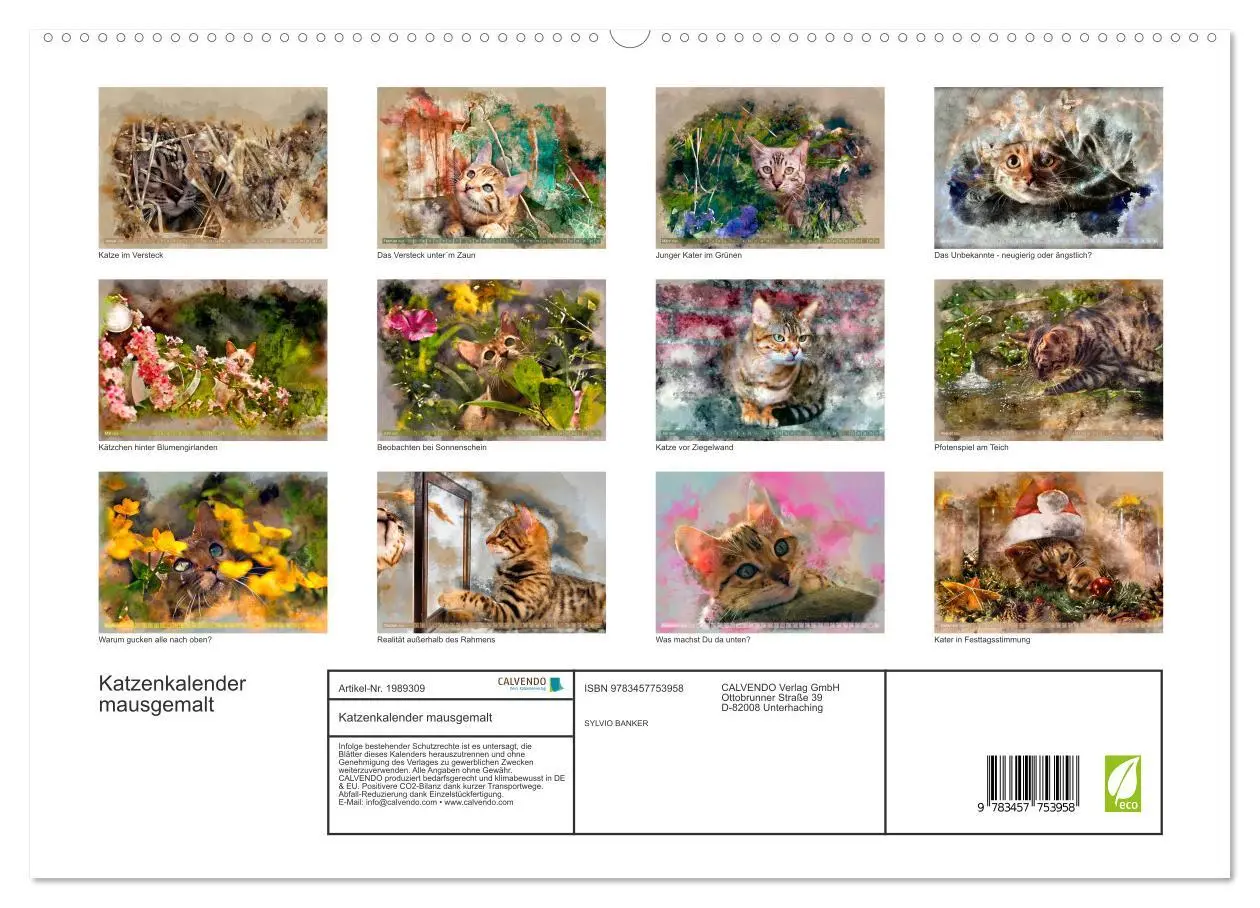 Bild: 9783457753958 | Katzenkalender mausgemalt (hochwertiger Premium Wandkalender 2026...