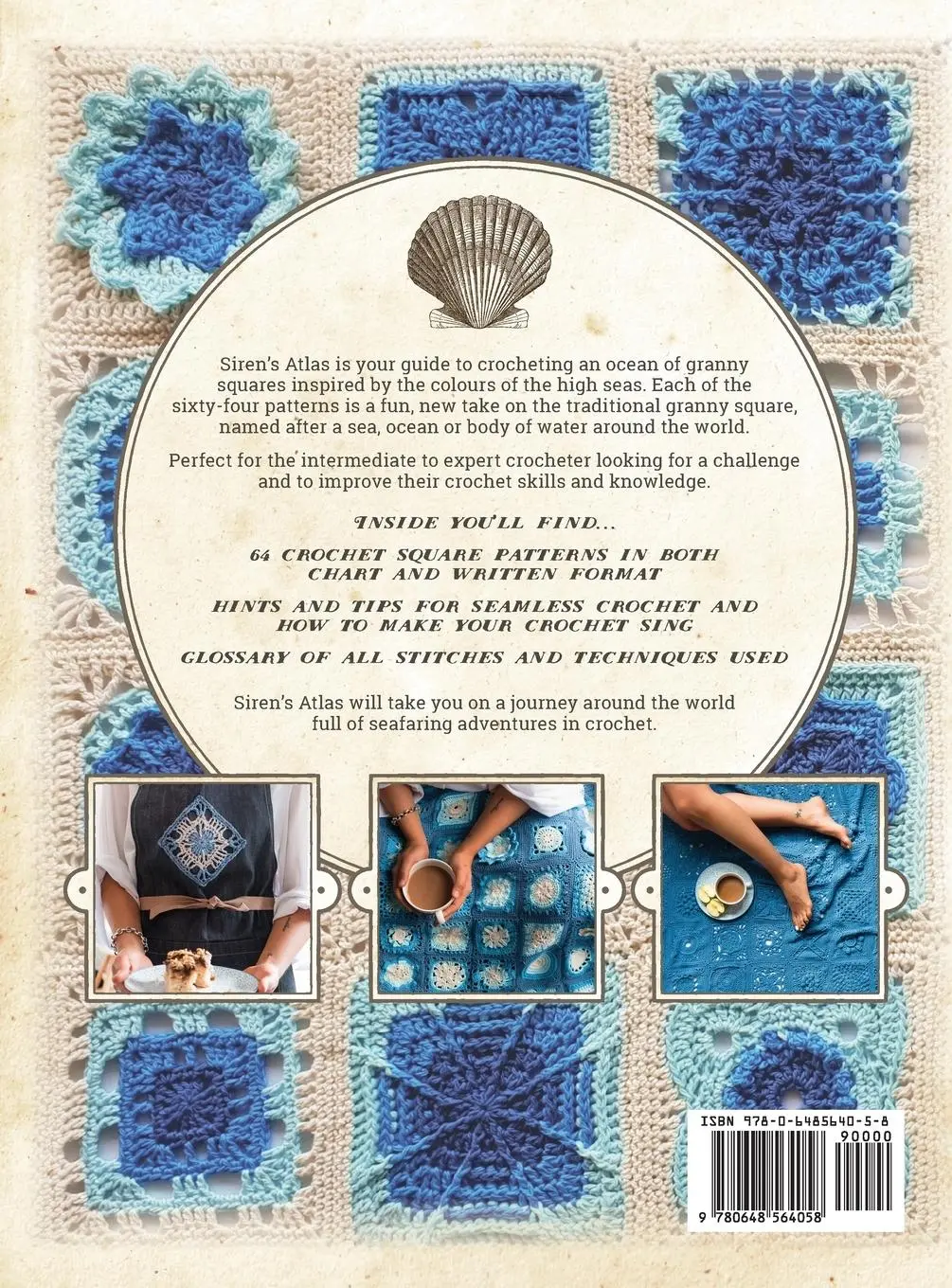 Rückseite: 9780648564058 | Siren's Atlas US Terms Edition | An Ocean of Granny Squares to Crochet