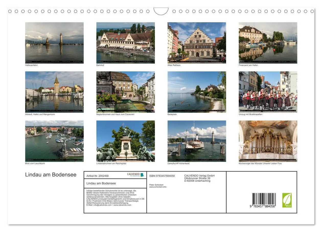 Bild: 9783457884058 | Lindau am Bodensee (Wandkalender 2026 DIN A3 quer), CALVENDO...