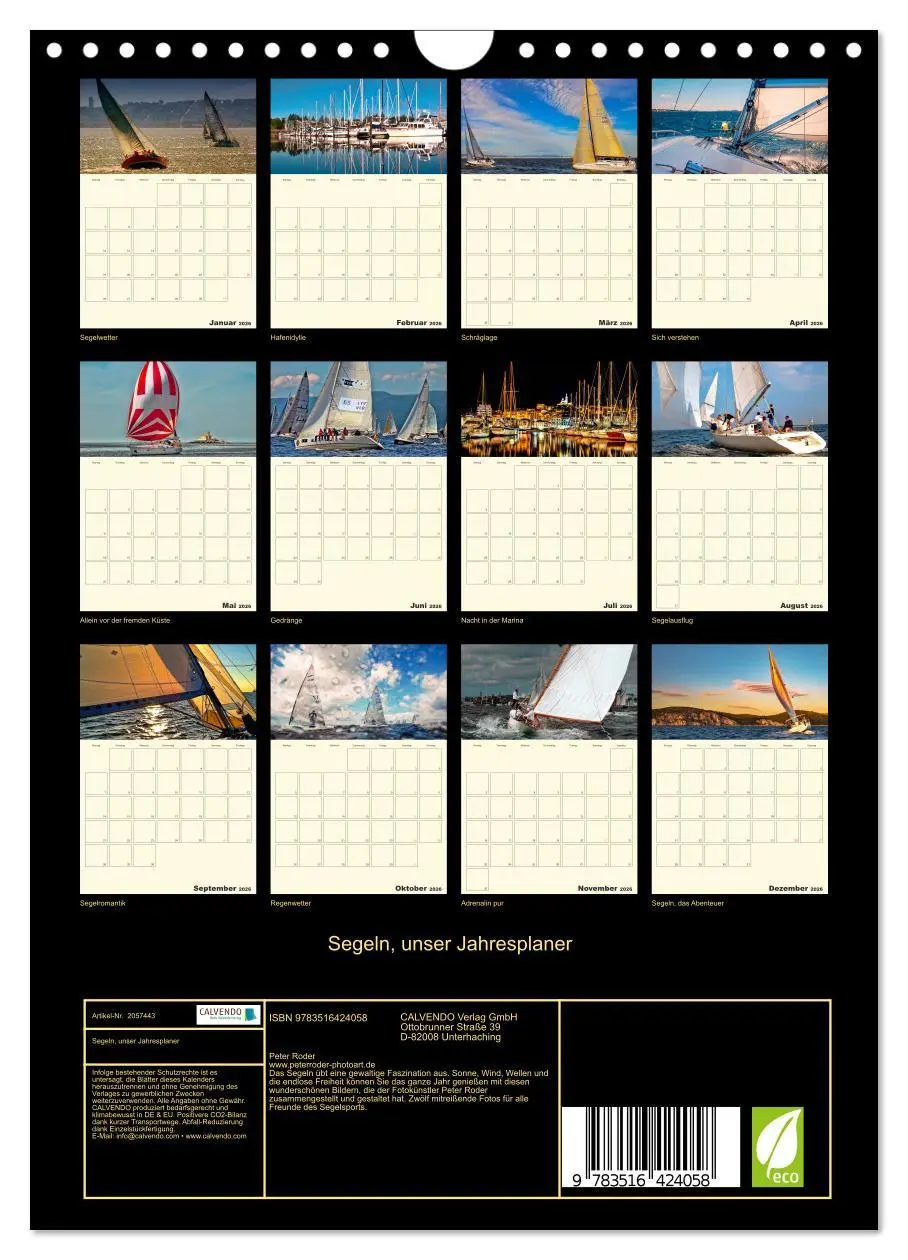 Bild: 9783516424058 | Segeln, unser Jahresplaner (Wandkalender 2026 DIN A4 hoch),...