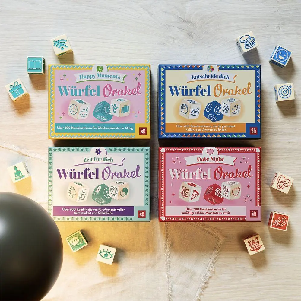 Bild: 4036442014158 | Würfelorakel - Happy Moments | Groh Verlag | Spiel | Schachtel | 4 S.