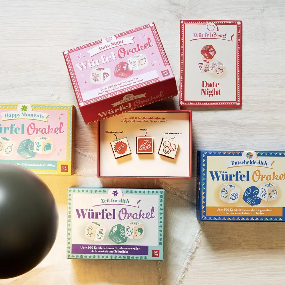 Bild: 4036442014158 | Würfelorakel - Happy Moments | Groh Verlag | Spiel | Schachtel | 4 S.