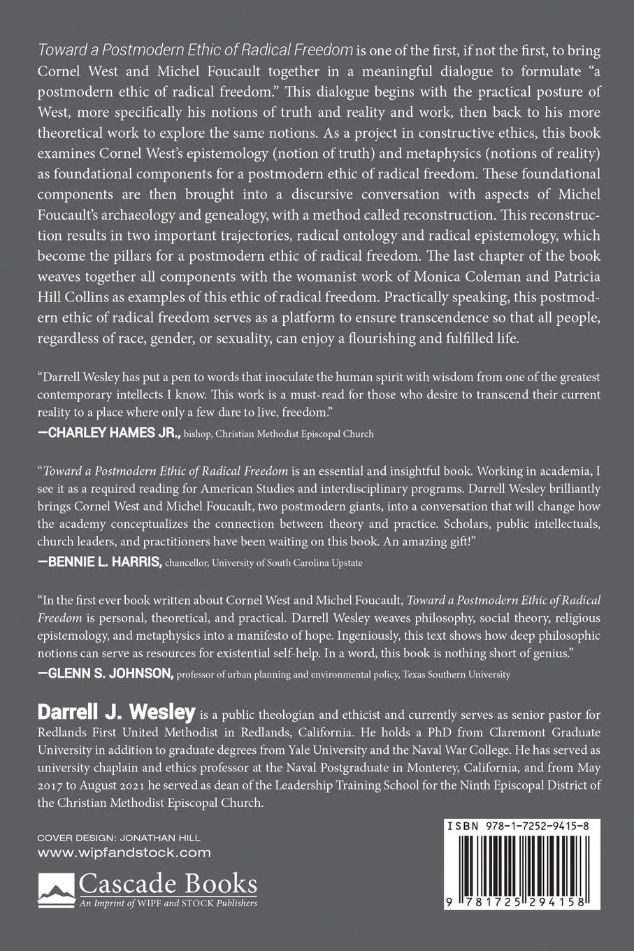 Rückseite: 9781725294158 | Toward a Postmodern Ethic of Radical Freedom | Darrell J. Wesley