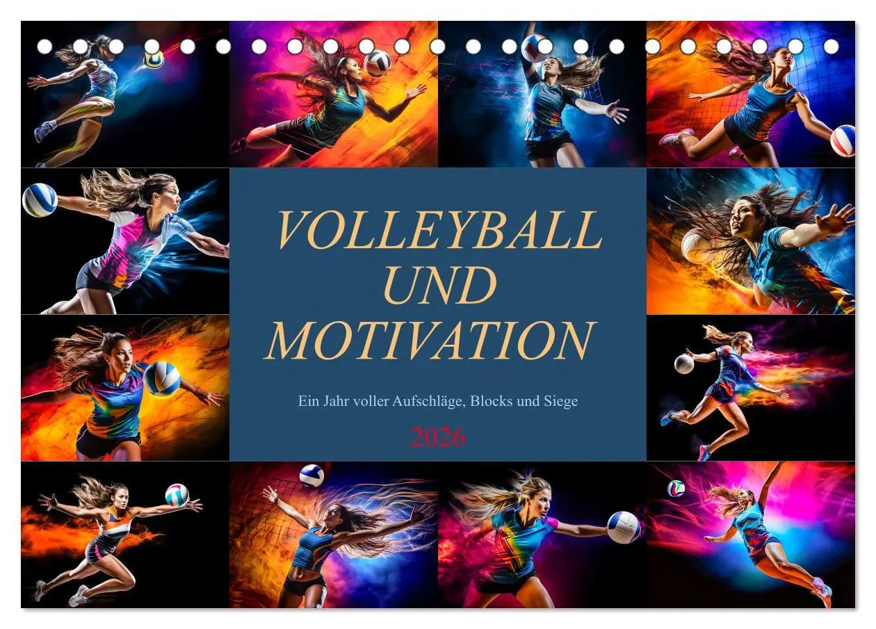 Cover: 9783457494158 | Volleyball und Motivation (Tischkalender 2026 DIN A5 quer),...