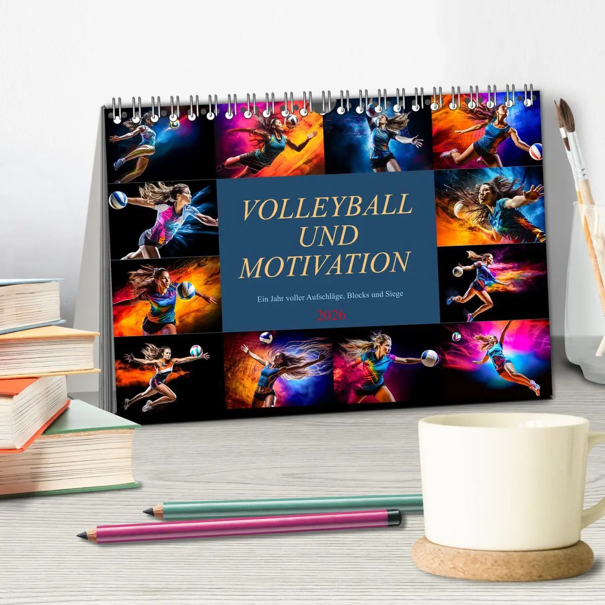Bild: 9783457494158 | Volleyball und Motivation (Tischkalender 2026 DIN A5 quer),...