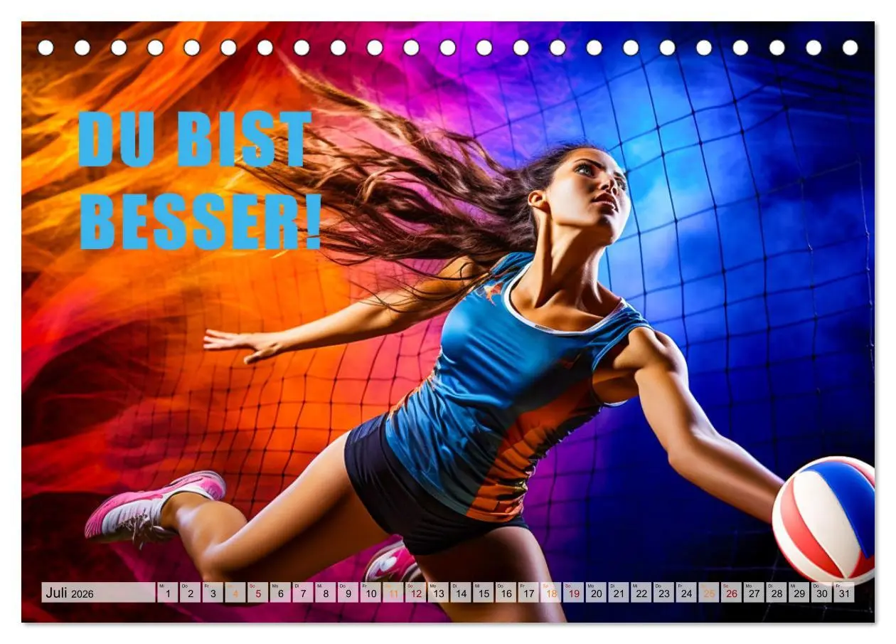 Bild: 9783457494158 | Volleyball und Motivation (Tischkalender 2026 DIN A5 quer),...