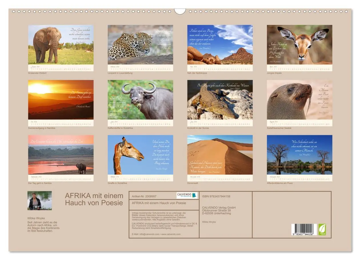 Bild: 9783457944158 | AFRIKA mit einem Hauch von Poesie (Wandkalender 2026 DIN A2 quer),...