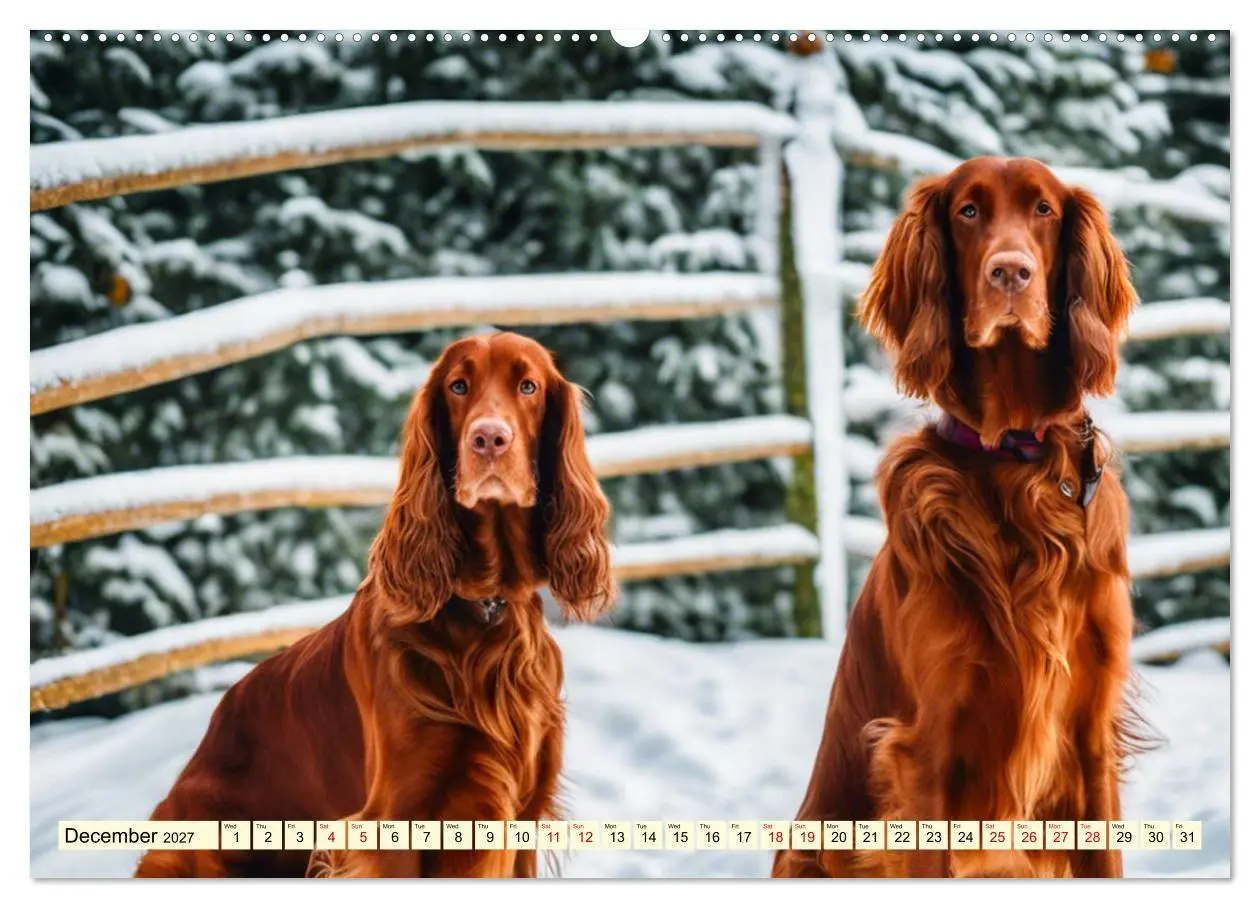 Bild: 9783569124158 | Irish Setter - pure grace (Wall Calendar 2027 DIN A2 landscape),...