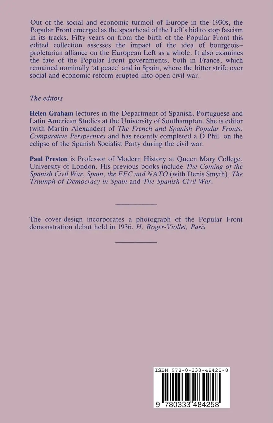 Rückseite: 9780333484258 | The Popular Front in Europe | Helen Graham (u. a.) | Taschenbuch | vii