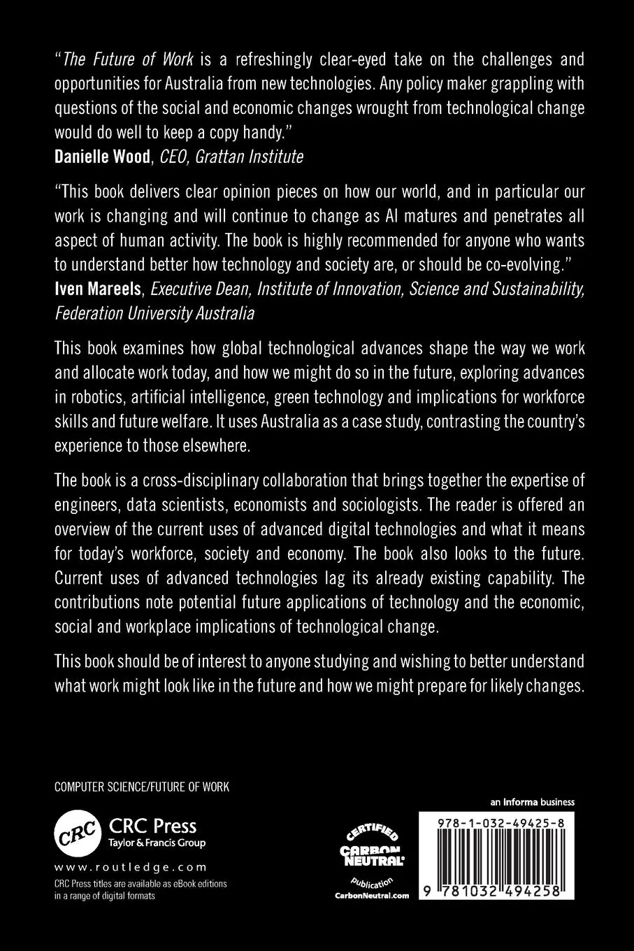 Rückseite: 9781032494258 | The Future of Work and Technology | Andreas Cebulla | Taschenbuch