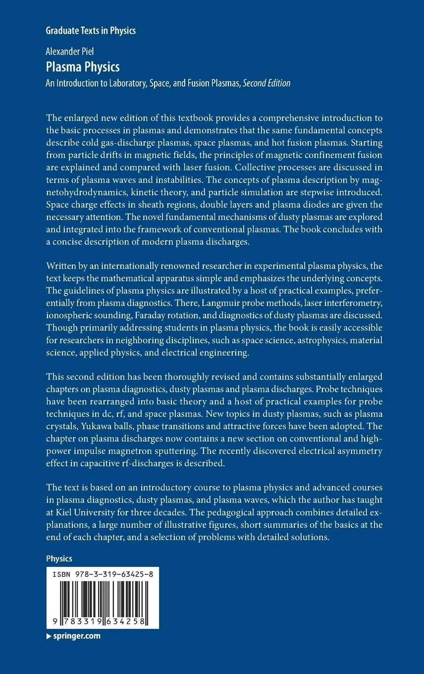Rückseite: 9783319634258 | Plasma Physics | Alexander Piel | Buch | xx | Englisch | 2017