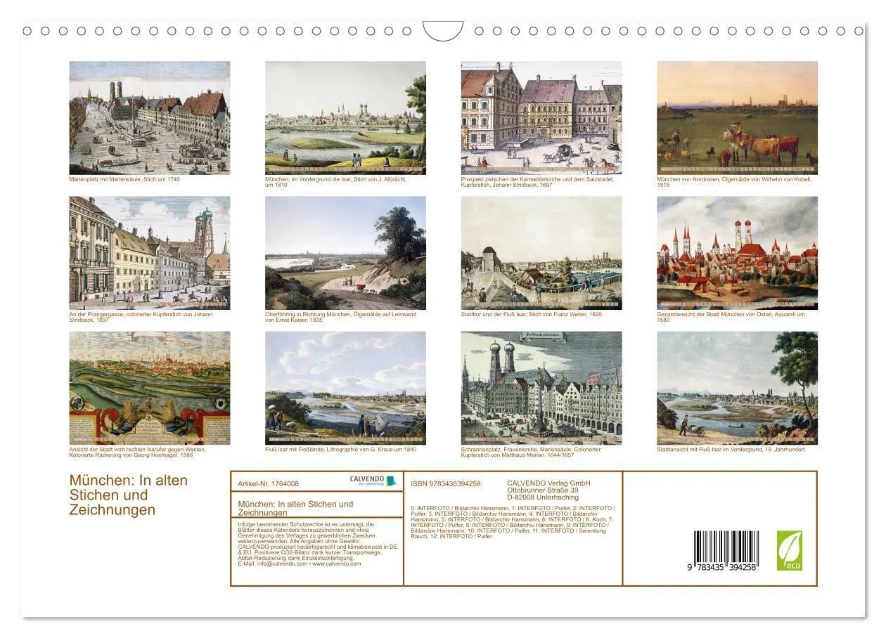 Bild: 9783435394258 | München: In alten Stichen und Zeichnungen (Wandkalender 2025 DIN A3...