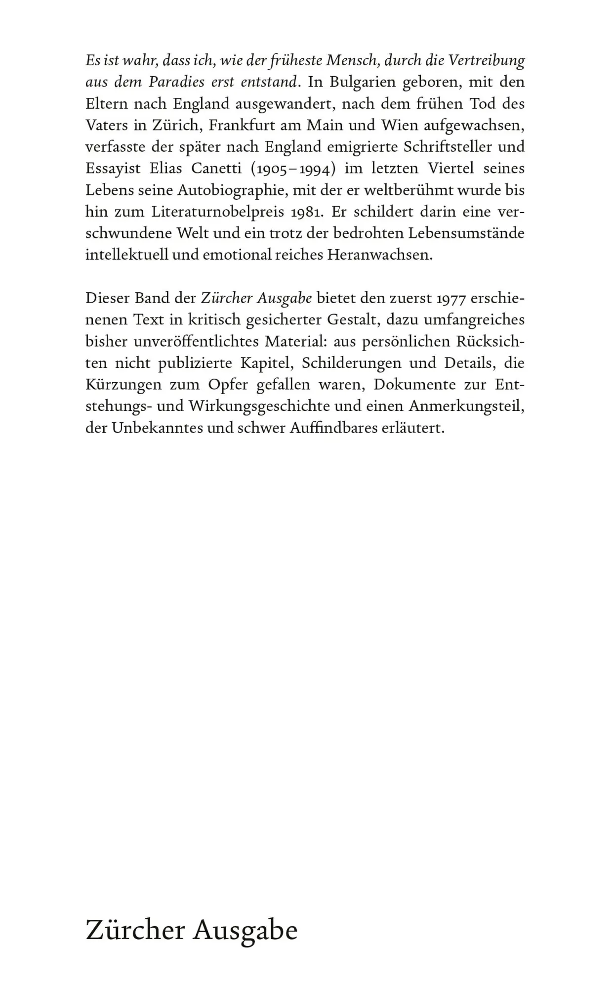 Bild: 9783446284258 | Die gerettete Zunge - Zürcher Ausgabe, Band 5 | Elias Canetti | Buch