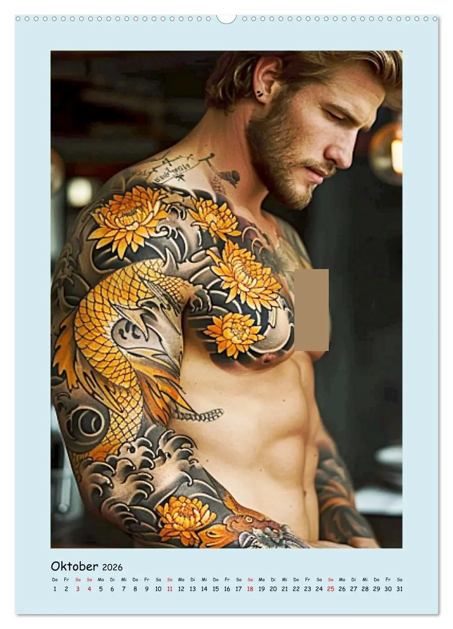 Bild: 9783516264258 | Tattoo-Boys. Coole Jungs am Meer (hochwertiger Premium Wandkalender...