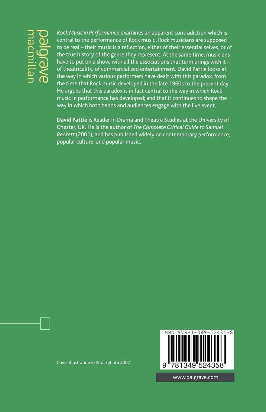 Rückseite: 9781349524358 | Rock Music in Performance | D. Pattie | Taschenbuch | viii | Englisch