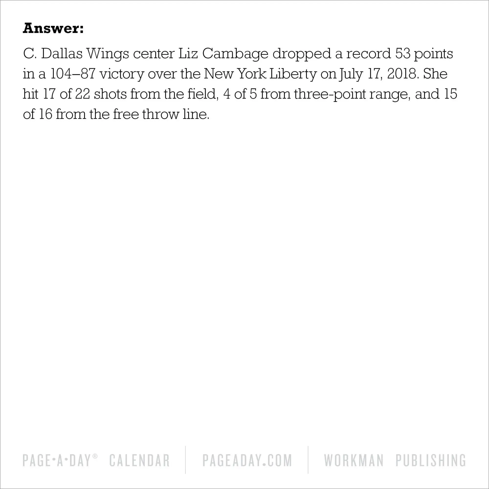 Bild: 9781523524358 | A Year of Basketball Trivia Page-A-Day(r) Calendar 2025 | Calendars