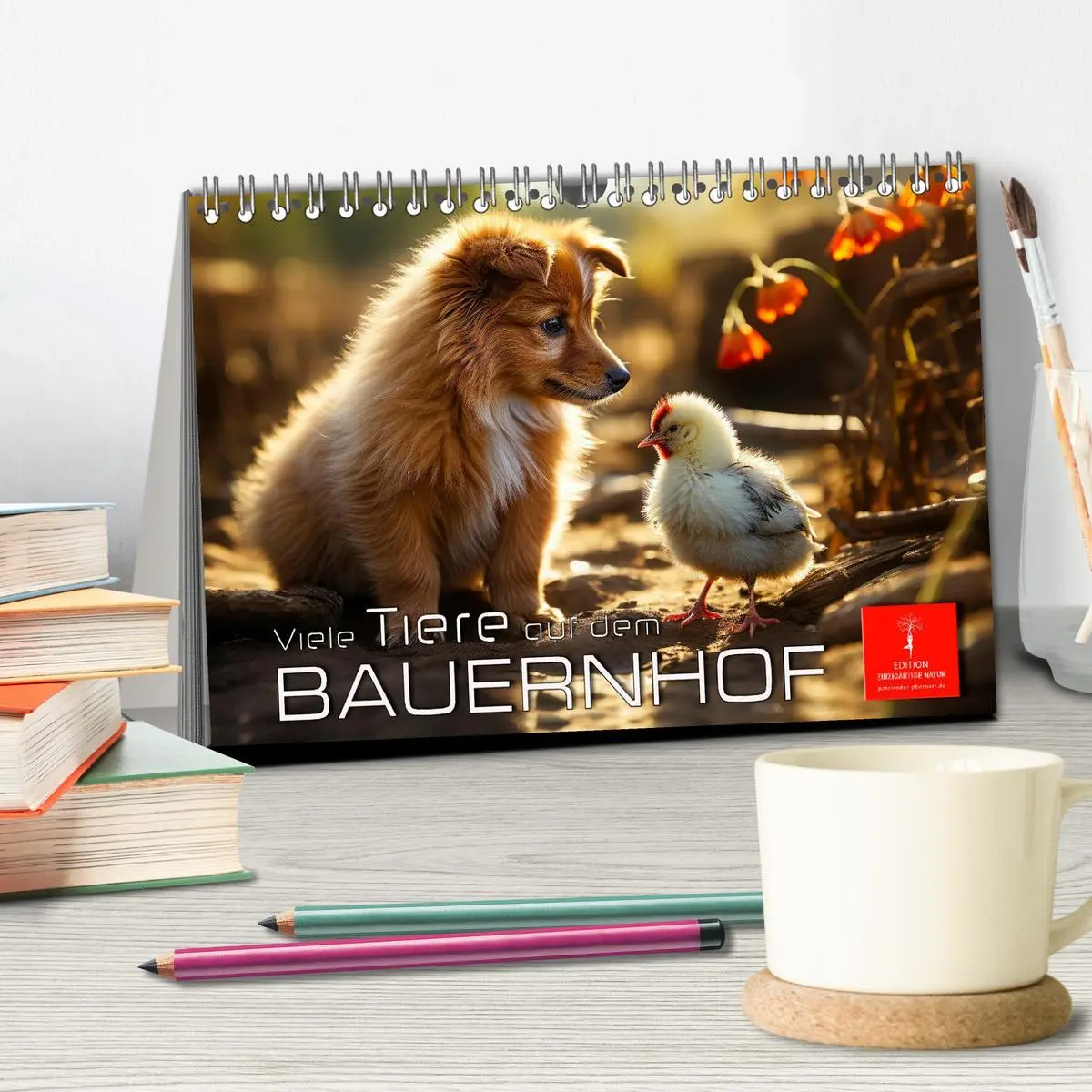 Bild: 9783457474358 | Viele Tiere auf dem Bauernhof (Tischkalender 2026 DIN A5 quer),...