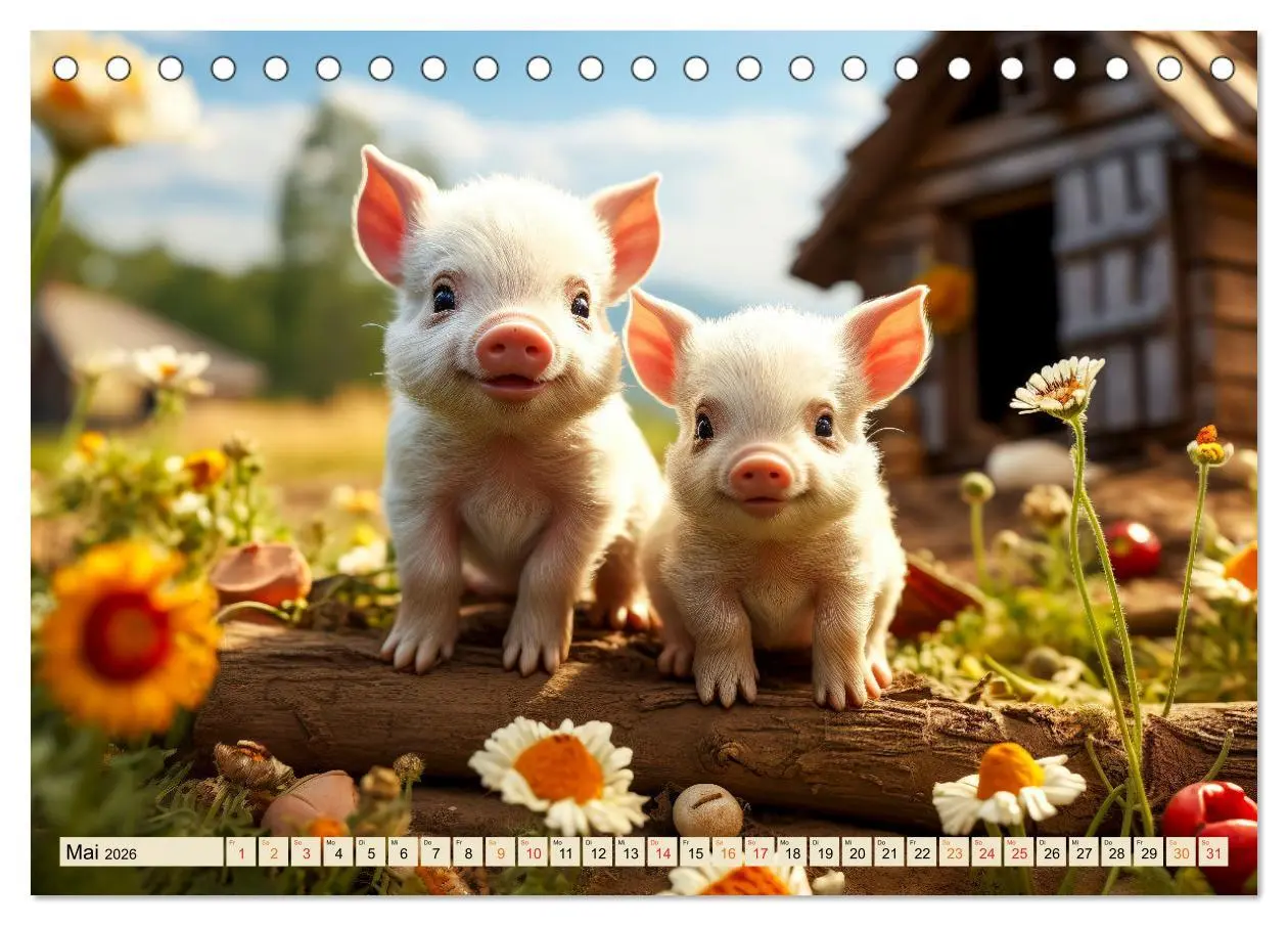 Bild: 9783457474358 | Viele Tiere auf dem Bauernhof (Tischkalender 2026 DIN A5 quer),...