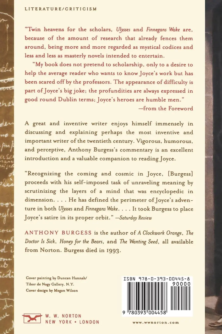 Rückseite: 9780393004458 | Re Joyce | Anthony Burgess | Taschenbuch | Kartoniert / Broschiert