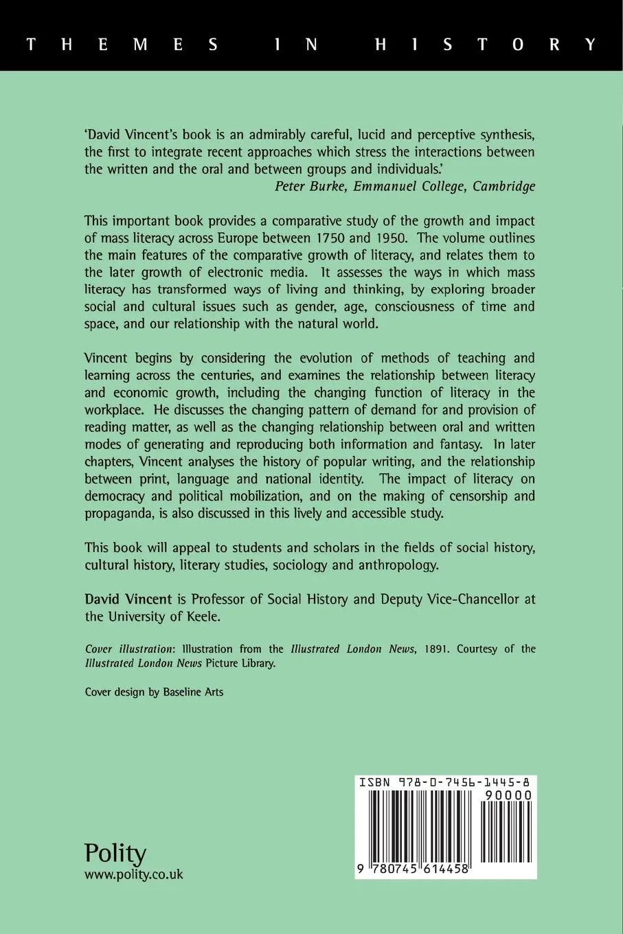 Rückseite: 9780745614458 | Rise of Mass Literacy | David Vincent | Taschenbuch | Englisch | 2000