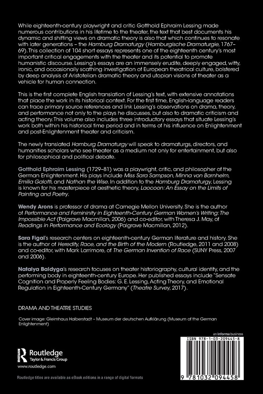Rückseite: 9781032094458 | The Hamburg Dramaturgy by G.E. Lessing | Natalya Baldyga | Taschenbuch