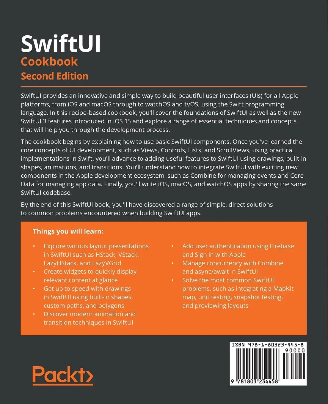 Rückseite: 9781803234458 | SwiftUI Cookbook - Second Edition | Giordano Scalzo (u. a.) | Buch