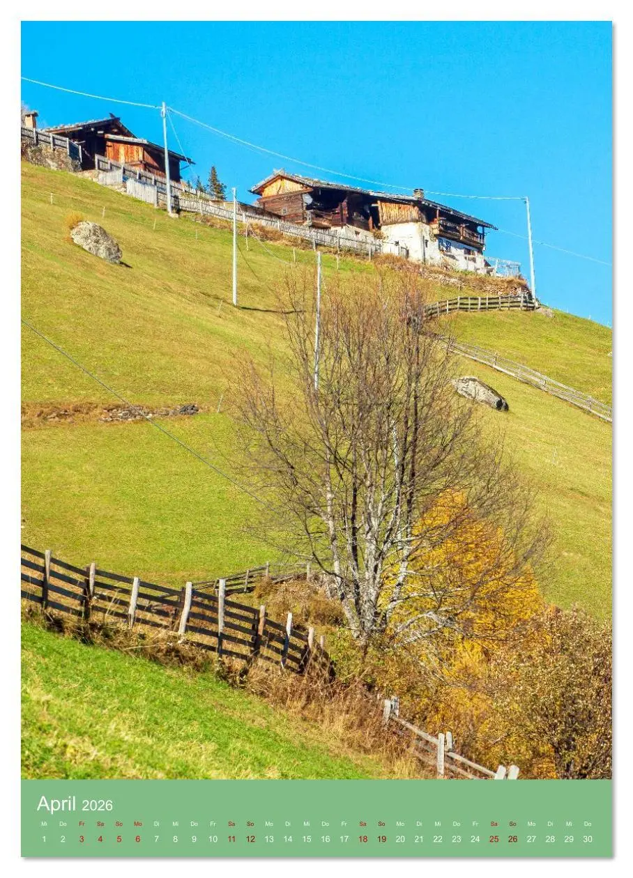Bild: 9783516624458 | Südtirol - Bauernhöfe ein Leben am Steilhang (Wandkalender 2026 DIN...