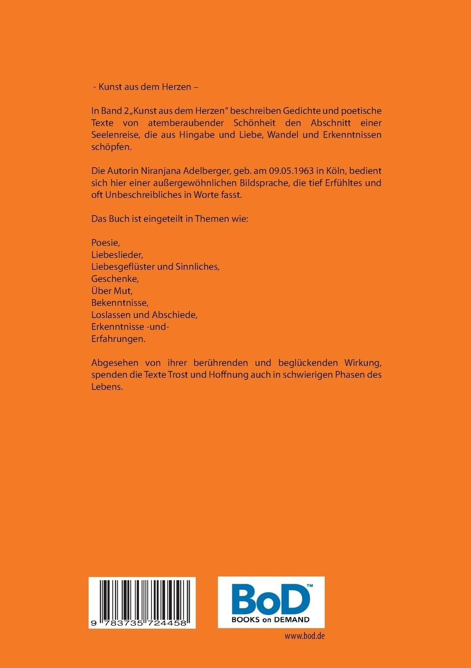 Rückseite: 9783735724458 | Kunst aus dem Herzen | - Band 2 - | Niranjana Adelberger | Taschenbuch