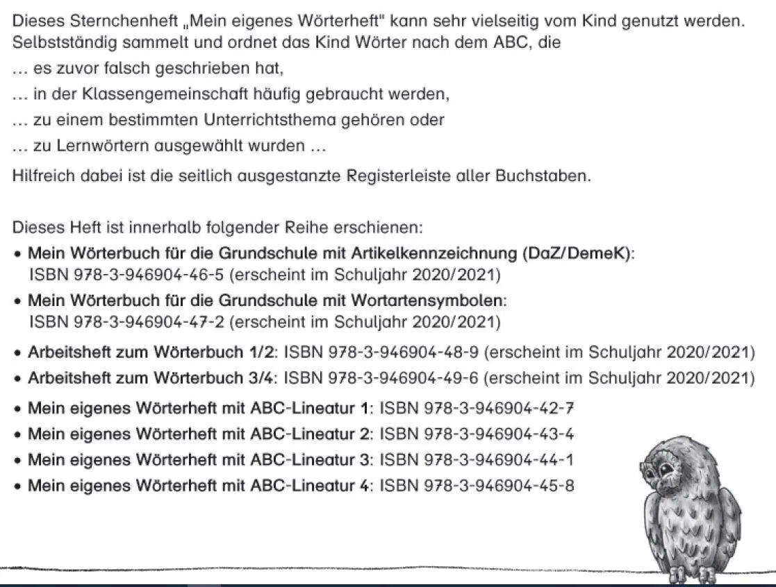 Bild: 9783946904458 | Mein eigenes Wörterheft - Lineatur 4 mit seitlichem ABC-Register