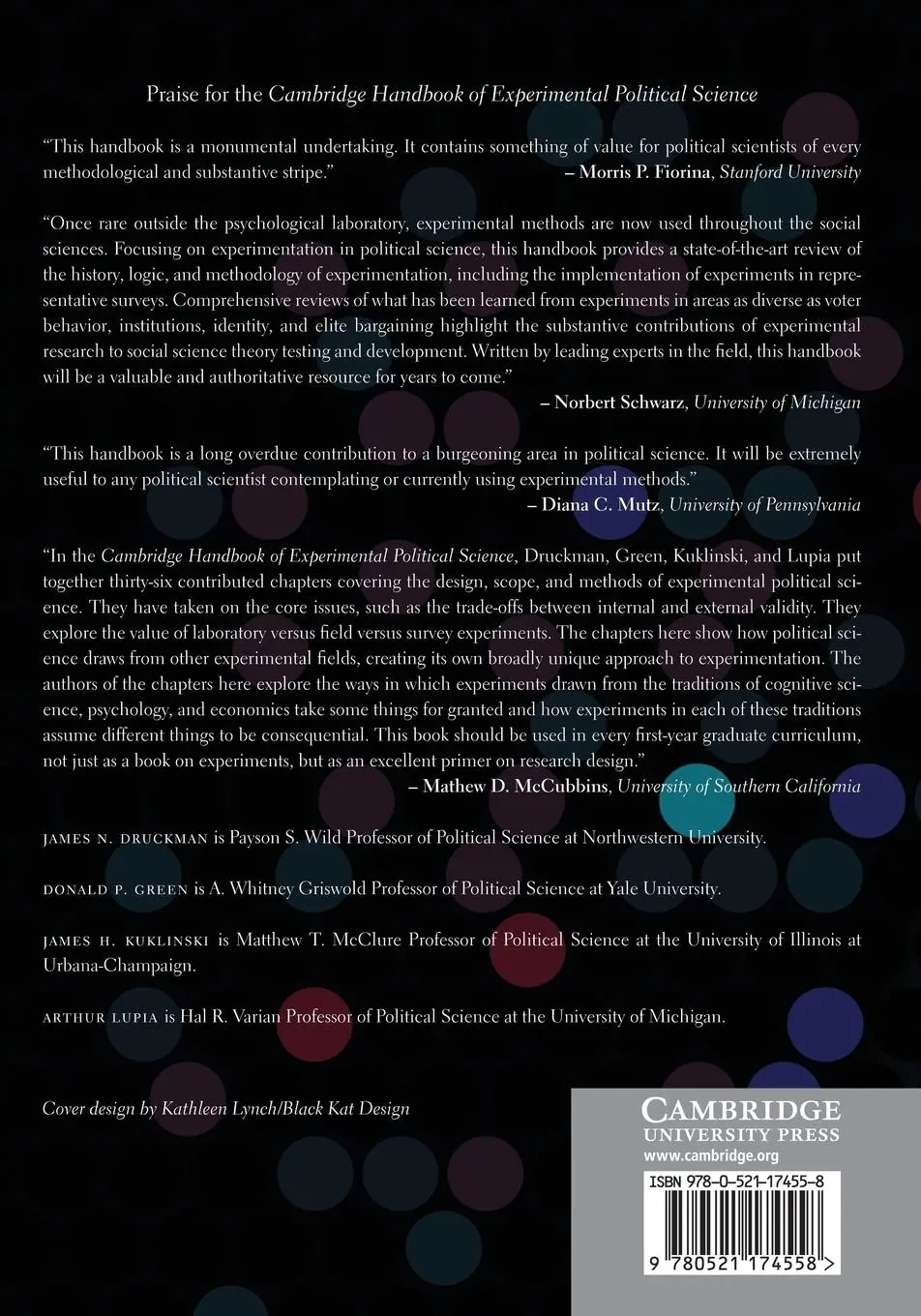 Rückseite: 9780521174558 | Cambridge Handbook of Experimental Political Science | Taschenbuch
