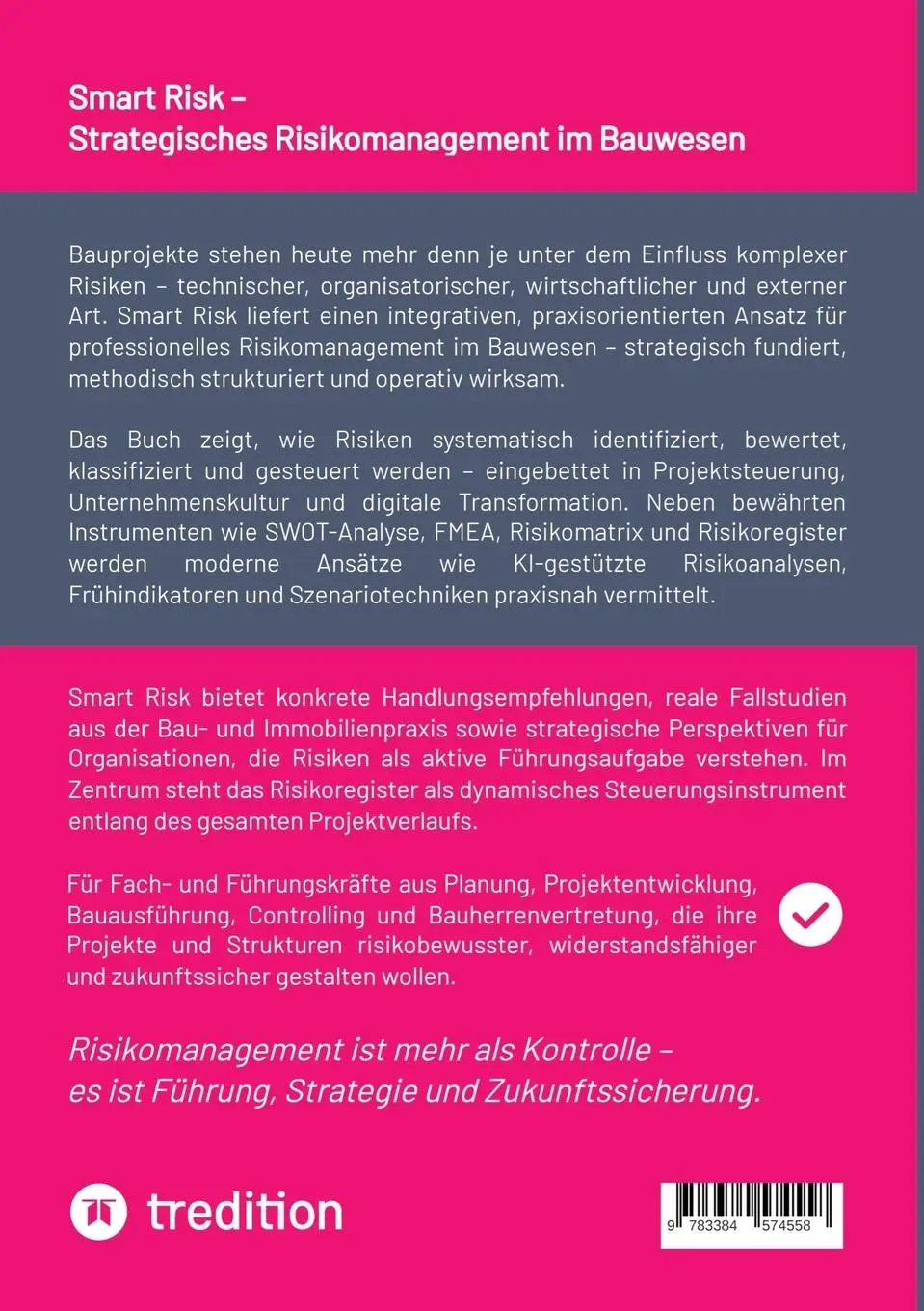 Rückseite: 9783384574558 | Smart Risk - Strategisches Risikomanagement im Bauwesen | Metzger