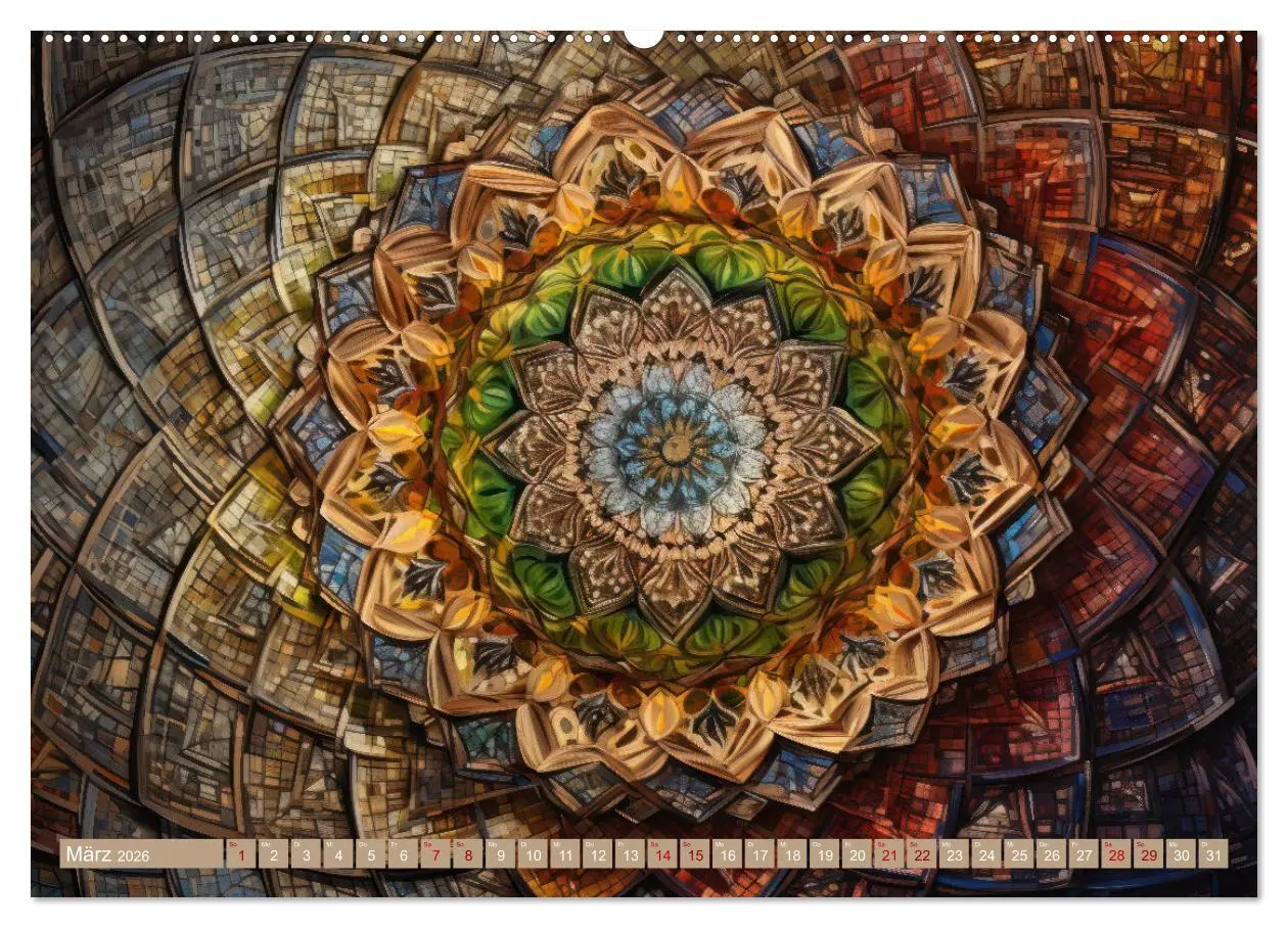 Bild: 9783457524558 | Geometrische Kaleidoskope (Wandkalender 2026 DIN A2 quer), CALVENDO...