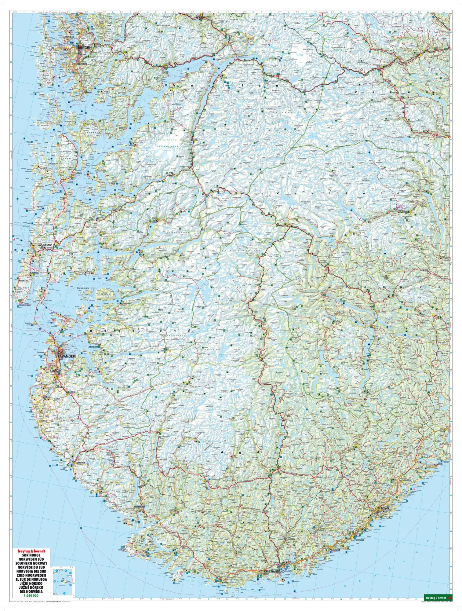 Bild: 9783707924558 | Norwegen Süd, Straßen- und Freizeitkarte 1:250.000, freytag &amp; berndt