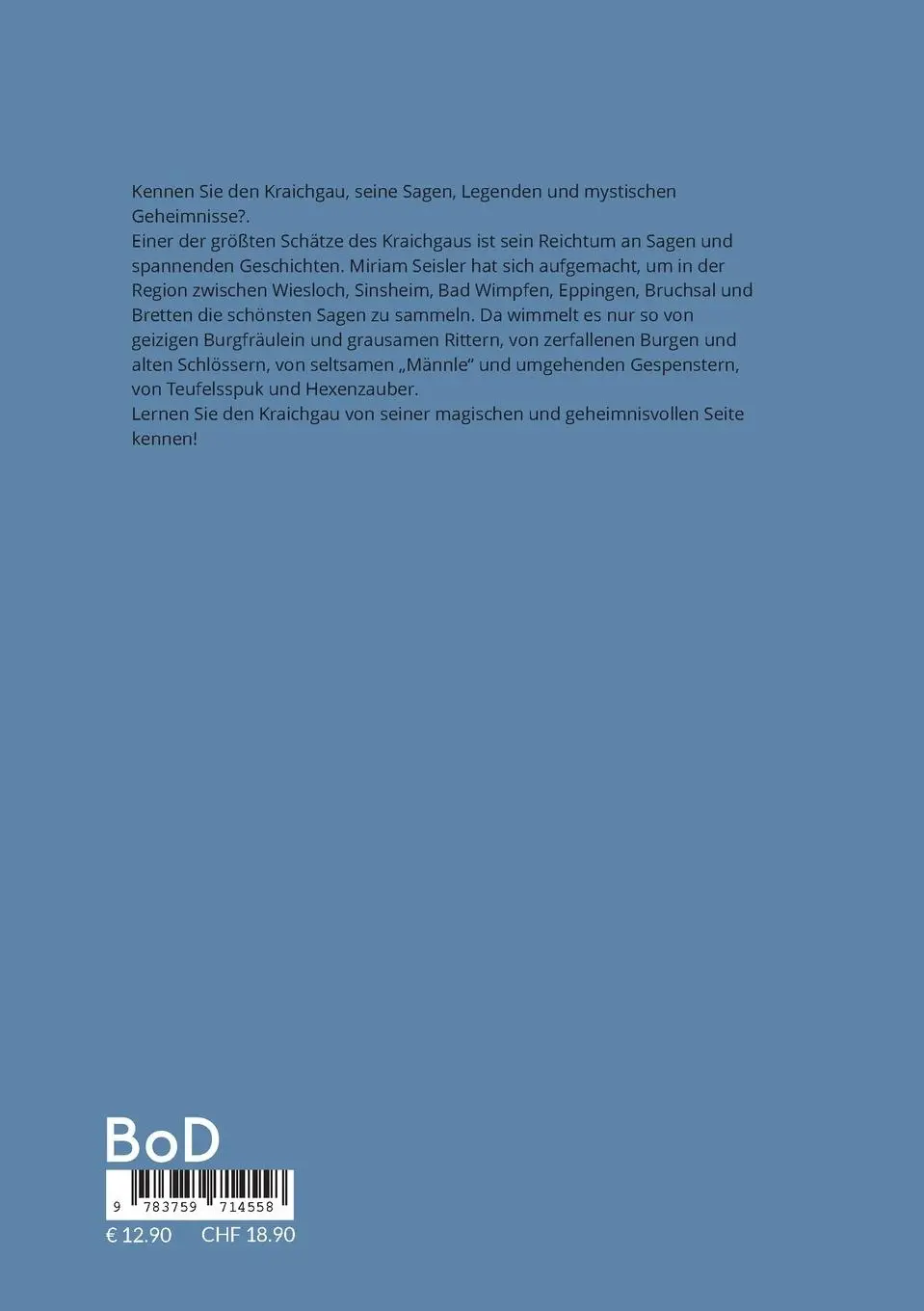Rückseite: 9783759714558 | Geister, Schätze, Rittersleut | Die schönsten Sagen aus dem Kraichgau