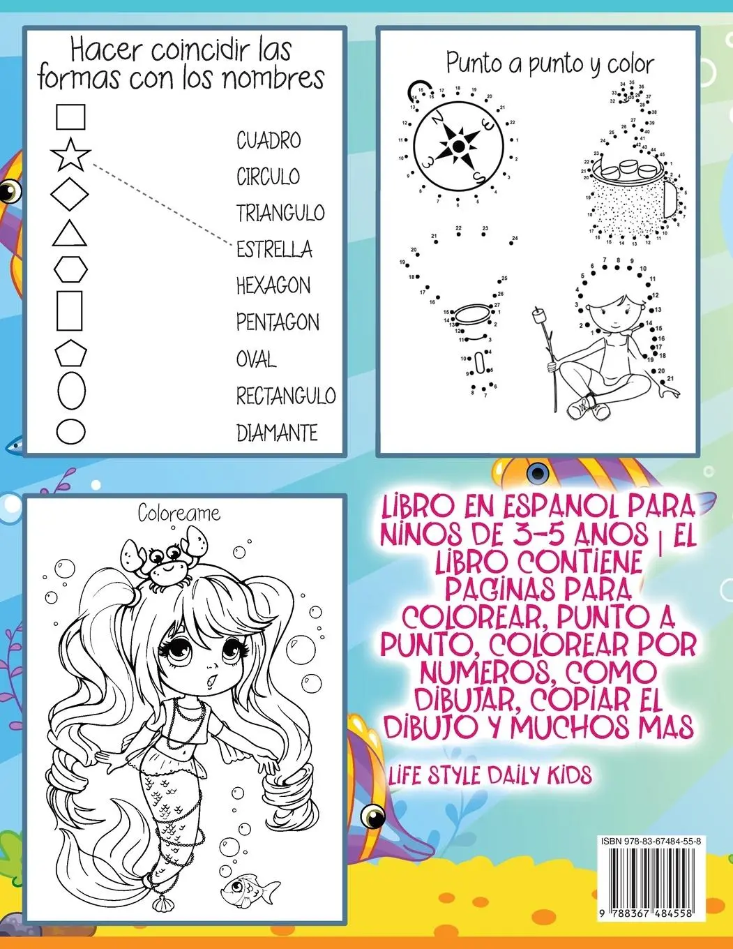 Rückseite: 9788367484558 | Juegos de Dibujar y Colorear | Life Daily Style | Taschenbuch | 2023