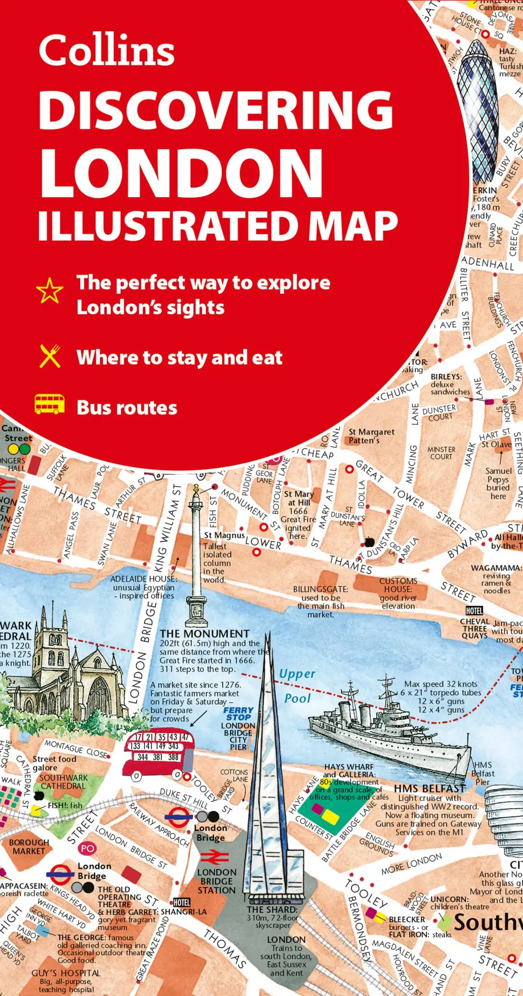 Cover: 9780008724658 | Discovering London Illustrated Map | Collins Maps (u. a.) | Englisch