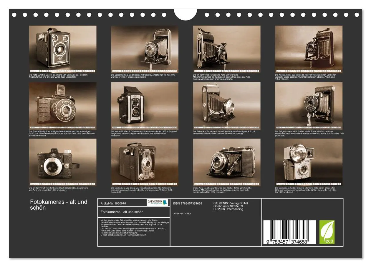 Bild: 9783457374658 | Fotokameras - alt und schön (Wandkalender 2026 DIN A4 quer),...