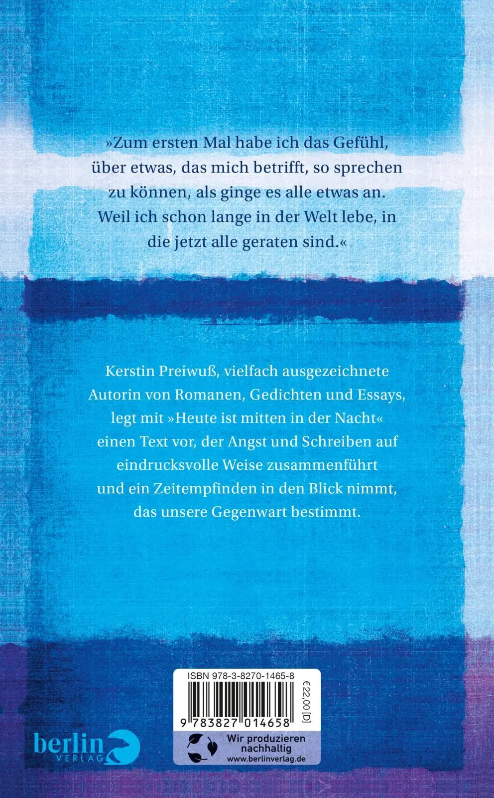 Rückseite: 9783827014658 | Heute ist mitten in der Nacht | Platz 2 SWR-Bestenliste 02/23 | Buch