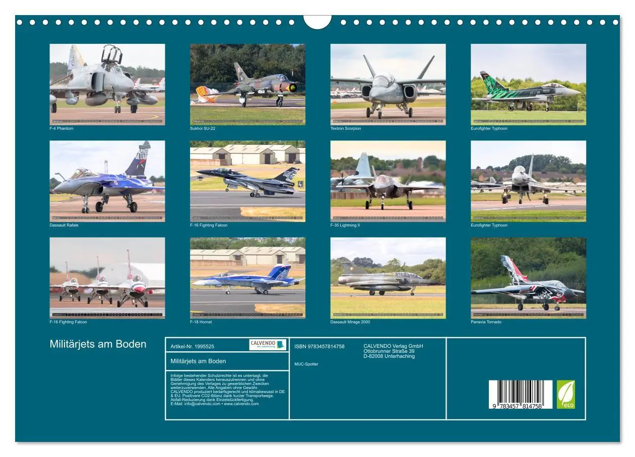 Bild: 9783457814758 | Militärjets am Boden (Wandkalender 2026 DIN A3 quer), CALVENDO...