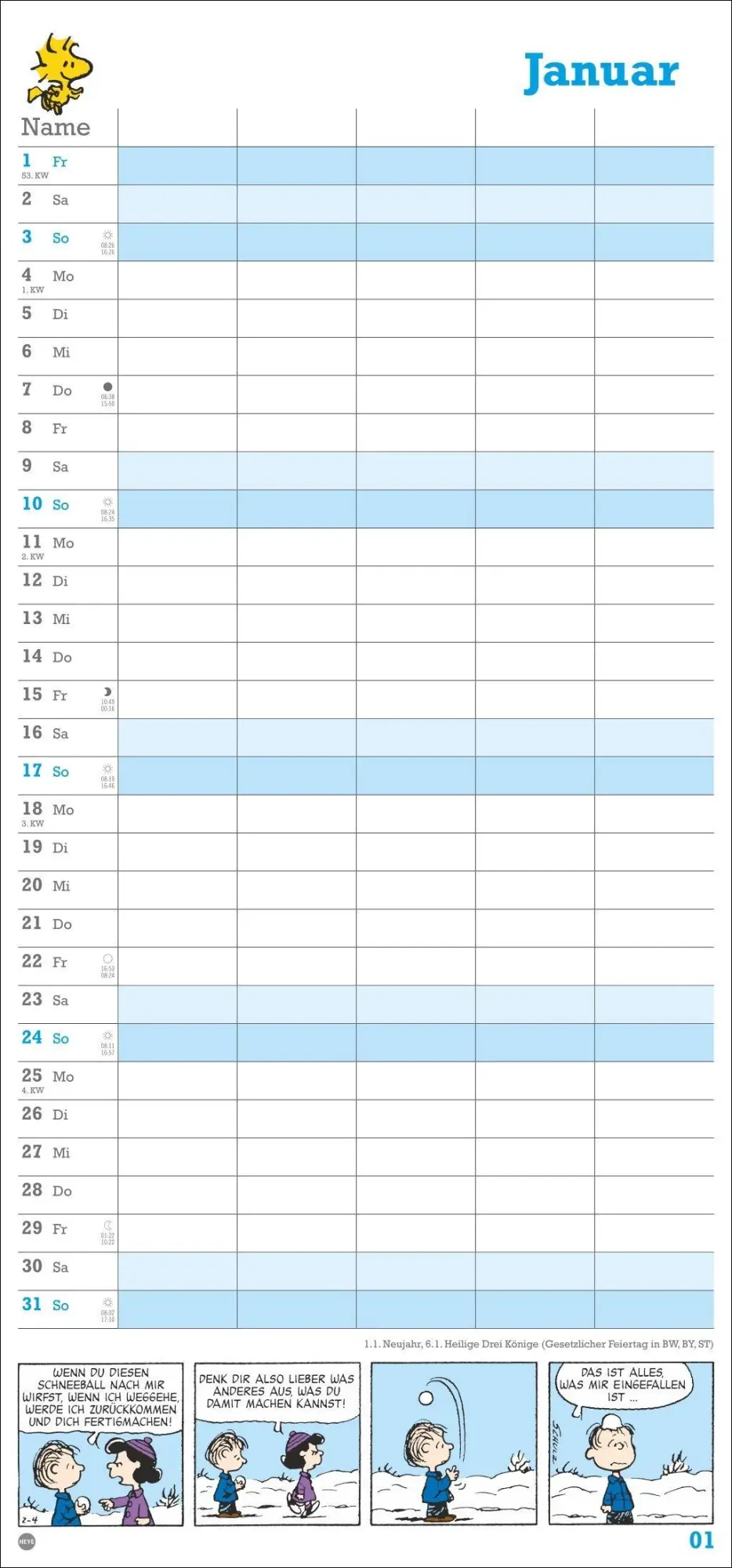 Bild: 9783756414758 | Peanuts Familienplaner 2027 | Heye | Kalender | Familienplaner Athesia