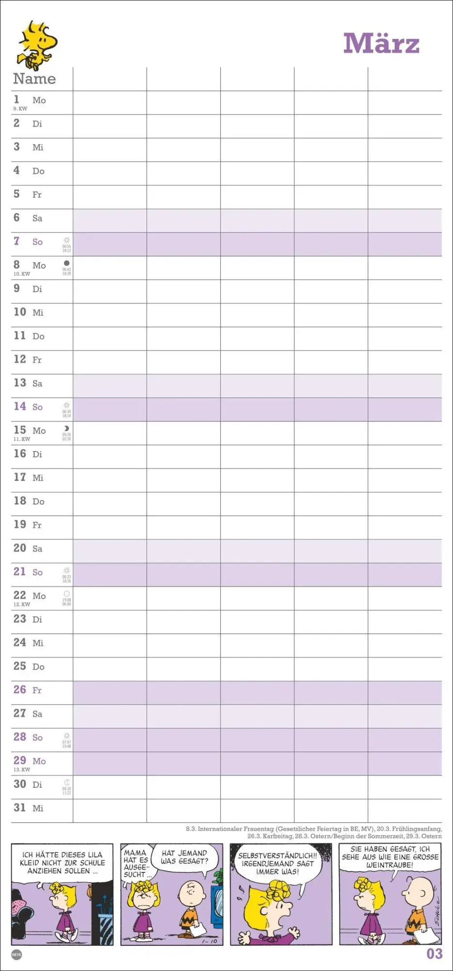 Bild: 9783756414758 | Peanuts Familienplaner 2027 | Heye | Kalender | Familienplaner Athesia