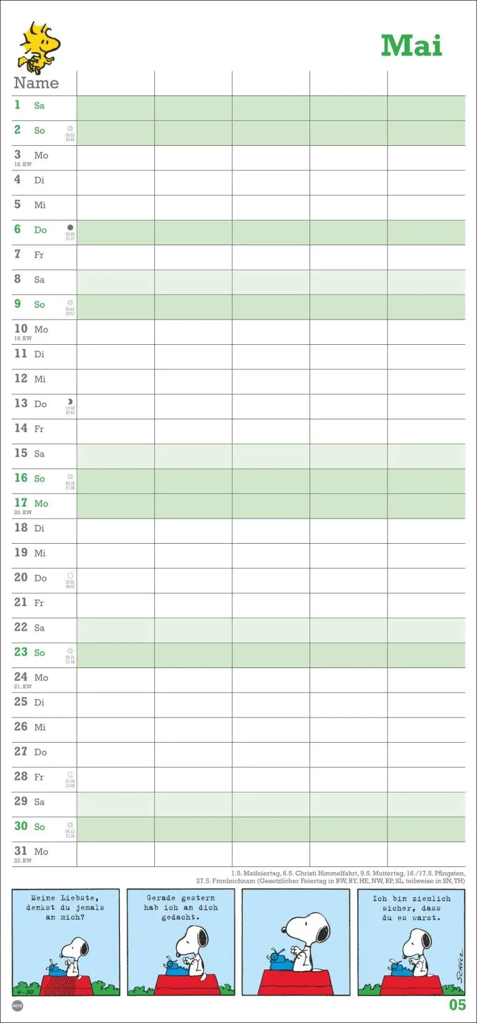 Bild: 9783756414758 | Peanuts Familienplaner 2027 | Heye | Kalender | Familienplaner Athesia
