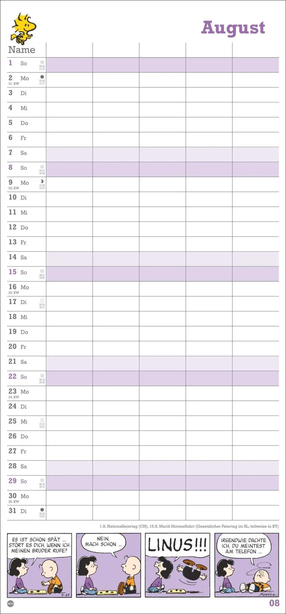 Bild: 9783756414758 | Peanuts Familienplaner 2027 | Heye | Kalender | Familienplaner Athesia